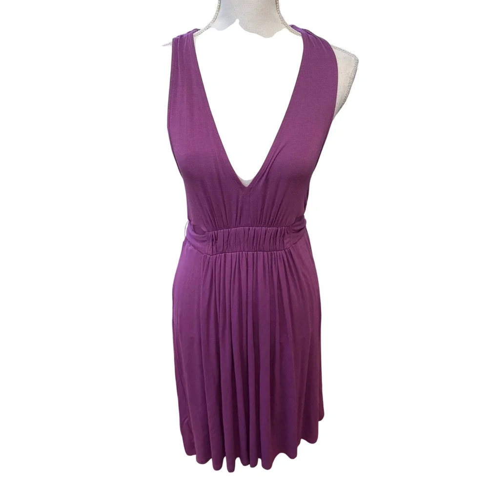 ann taylor purple dress Work By In Purple, Size: 6 Ann Taylor Ruched Column Midi